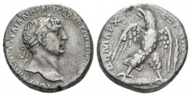 Syria, Seleucis and Pieria. Antioch Trajan, 98-117 Tetradrachm circa 103-111, AR 23.5mm., 14.56g. Laureate head r. Rev. Eagle standing facing on club ...