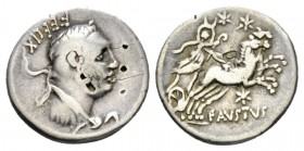 Faustus Cornelius Sulla Denarius circa 56, AR 18.5mm., 3.85g. Diademed bust of Hercules r., wearing lion's skin; behind, FEELIX. Rev. Diana in biga r....