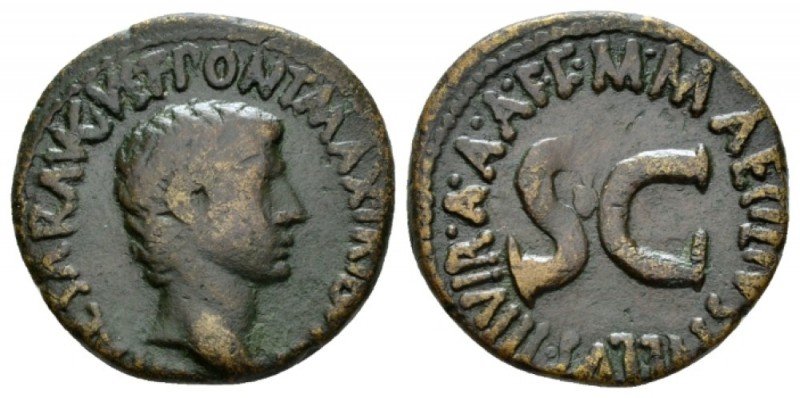 Octavian as Augustus, 27 BC – 14 AD As circa 7 BC, Æ 22.5mm., 9.70g. CAESAR AVGV...