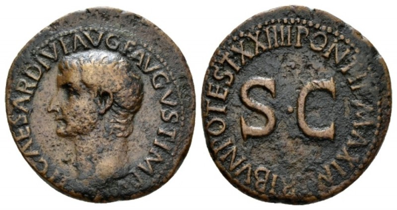 Tiberius, 14-37 As circa 21-22, Æ 29mm., 10.64g. TI CAESAR DIVI AVG F AVGVST IMP...
