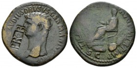 In the name of Nero Claudius Drusus, father of Germanicus and Claudius Sestertius circa 50-54, Æ 30.5mm., 23.44g. NERO CLAVDIVS DRVSVS GERMANICVS IMP ...