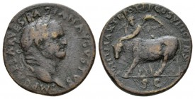 Vespasian, 69-79 As Probably Rome mint for circulation in Asia circa 77-78, Æ 26.5mm., 10.70g. IMP CAESAR VESPASIAN AVGVSTVS Laureate head r. Rev. PON...