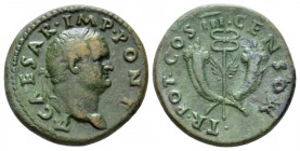 Titus Caesar, 69-79 Dupondius Rome for the circulation in Asia. circa 74, Æ 27.5mm., 12.60g. T CAESAR IMP PONT Laureate head r. Rev. TR POT COS III CE...