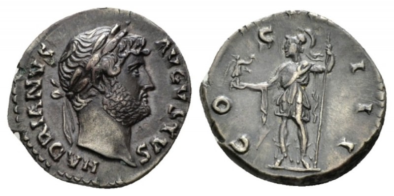 Hadrian, 117-138 Denarius circa 125-128, AR 19mm., 3.13g. HADRIANVS - AVGVSTVS L...