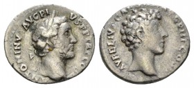 Antoninus Pius, 138-161 Denarius circa 140, AR 18mm., 2.96g. ANTONINVS AVG PIVS P P TR P COS III Bare head r. Rev. AVRELIVS CAESAR AVG PII COS Bare he...