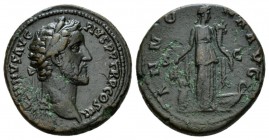 Antoninus Pius, 138-161 As circa 140-144, Æ 27mm., 11.32g. ANTONINVS AVG PIVS P P TR P COS III Laureate head r. Rev. ANNONA AVG Annona standing r., ho...