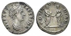 Faustina senior, wife of Antoninus Pius Denarius After 141, AR 17mm., 2.82g. DIVA AVG - FAVSTINA Draped bust r., hair coiled on top of head. Rev. CONC...