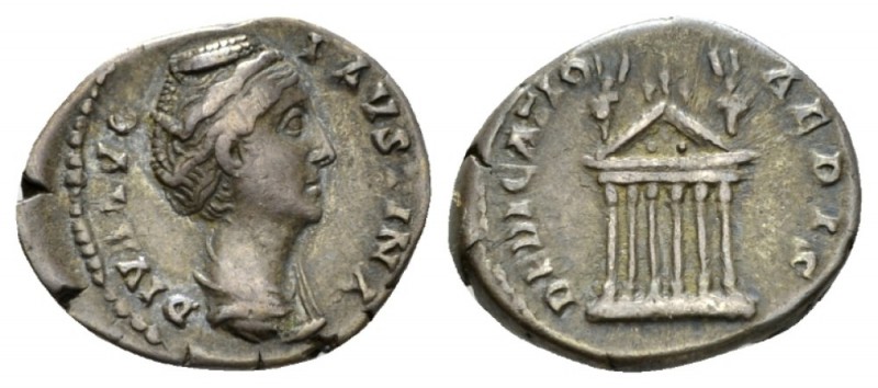 Faustina senior, wife of Antoninus Pius Denarius After 141, AR 19mm., 3.45g. DIV...