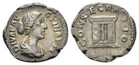 Faustina junior, daughter of Antoninus Pius and wife of Marcus Aurelius Denarius circa 176-180, AR 19mm., 3.48g. DIVA FAVSTINA PIA Draped bust r. Rev....