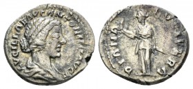 Lucilla, daughter of M. Aurelius and wife of Lucius Verus Denarius circa 164-182, AR 19.5mm., 3.03g. LVCILLAE AVG ANTONINI AVG F Draped bust r. Rev. D...