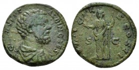 Clodius Albinus, 195-197 As circa 194-195, Æ 23.5mm., 11.17g. D CLOD SEPT - ALBIN CAES Draped and cuirassed bust r. Rev. FELIC-IT-A-S · COS II Felicit...