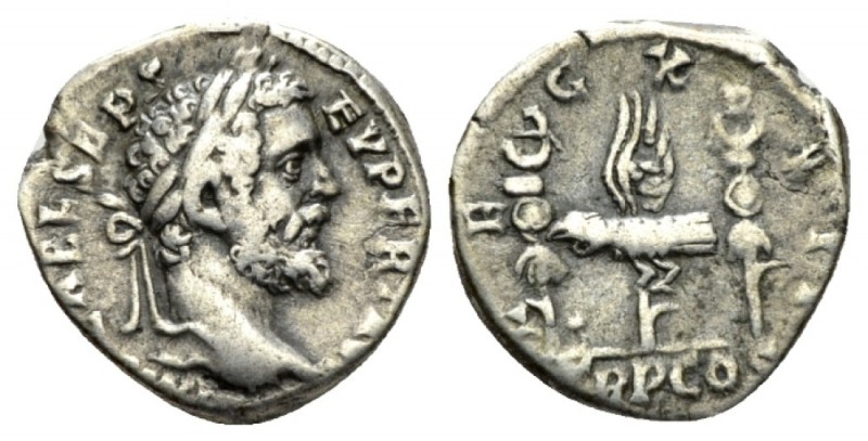 Septimius Severus, 193-211 Denarius circa 193-194, AR 18.5mm., 3.51g. Laureate h...