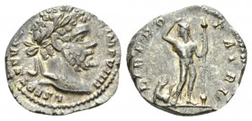 Septimius Severus, 193-211 Denarius circa 197, AR 17.5mm., 3.47g. Laureate head r. Rev. Liber (Bacchus) standing l., holding oenochoe and thyrsus; on ...