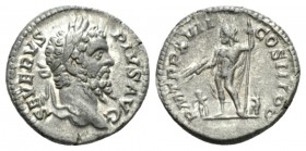 Septimius Severus, 193-211 Denarius circa 209, AR 19mm., 3.70g. SEVERVS PIVS AVG Laureate head r. Rev. P M TR P XVII COS III PP Jupiter standing l., h...