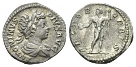 Caracalla, 198-217 Denarius circa 201-206, AR 18.5mm., 3.46g. ANTONINVS - PIVS AVG Laureate, draped and cuirassed bust r. Rev. RECTOR - ORBIS Sol stan...