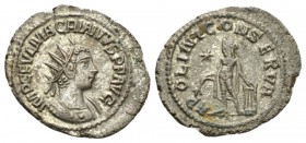 Macrianus, 260-261 Antoninianus Antioch circa 260-261, billon 24mm., 3.11g. IMP C FVL MACRIANVS P F AVG Radiate, draped and cuirassed bust r. Rev. APO...