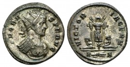 Probus, 276-282 Antoninianus Rome circa 281, billon 21.5mm., 4.36g. Radiate and cuirassed bust r. Rev. Trophy of arms; to l., bound captive seated l.;...