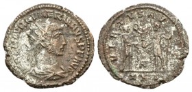 Numerian, 283-284 Antoninianus Antioch circa 283-284, billon 23mm., 3.76g. Radiate, draped, and cuirassed bust r. Rev. The Emperor standing r., holdin...