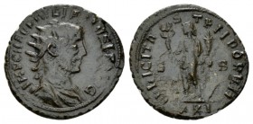 Julian of Pannonia, 284 – 285 Antoninianus circa 284-285, billon 22.5mm., 3.47g. IMP C M AVR IVLIANVS P F AVG Radiate draped and cuirassed bust r. Rev...