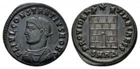 Constantius II Caear, 324-337 Æ3 Heraclea circa 325-326, Æ 19.5mm., 3.57g. Laureate, draped and cuirassed bust l. Rev. Camp gate. C 167 var. (obverse ...
