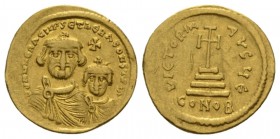 Heraclius, 5 October 610 – 11 January 641, with colleagues from January 613 Solidus circa 613-616, AV 21mm., 4.35g. dd NN herACLIYS Et he rAC CONST PP...