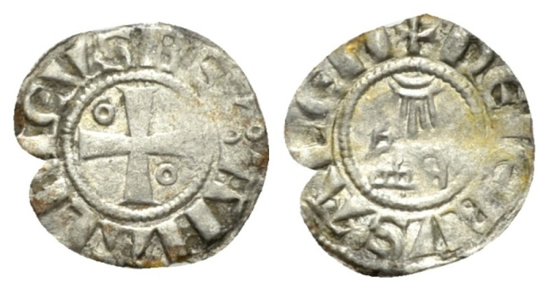 Jerusalem, Latin Kingdom of Jerusalem. Amaury, 1163-1174 Obol 1163-1174, AR 13.5...