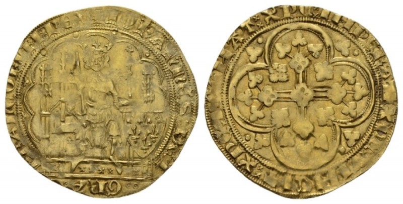 France, Paris, Jean II Le Bon, 1350-1364 Ecu 1351, AV 28.5mm., 4.44g. Ivth emiss...