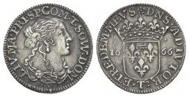 Italy, Fosdinovo, Maria Maddalena Centurioni Malaspina, 1666-1671 Luigino 1666, AR 21mm., 2.22g. Draped bust r. Rev. Emblem. Cammarano 66.

Toned. G...