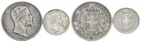 Italy, Savoia - Firenze, Vittorio Emanuele II re eletto, 1859-1861 Lotto di due monete: 1860, AR 27mm., 12.31g. Lotto di due monete: Firenze. 1860, da...