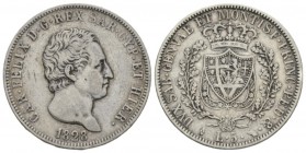 Italy, Savoia - Torino, Carlo Felice, 1821-1831 5 Lire 1828, AR 38mm., 24.60g. Pagani 79.

Toned. Fine.

Ex NAC sale 53, 2009, 291.