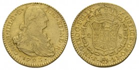 Spain, Popayán, Carlos IV, 1788-1808 2 Escudos 1793, AV 22mm., 6.70g. 2 escudos 1793.
 
 Very Fine/Good Very Fine.