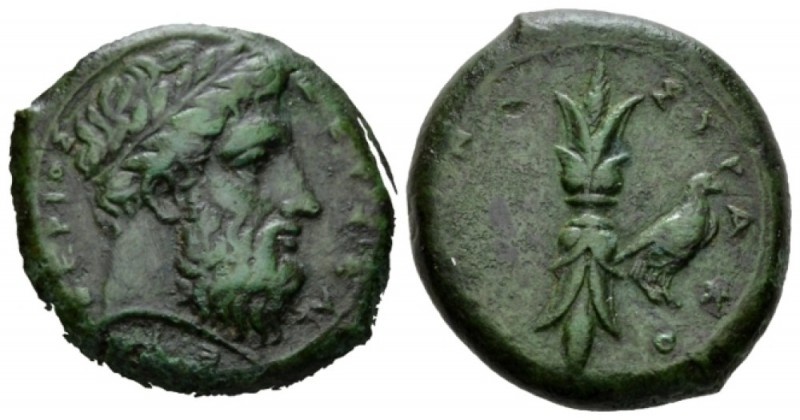 Sicily, Syracuse Hemidrachm circa 344-317, Æ 23mm., 13.04g. Bearded and laureate...