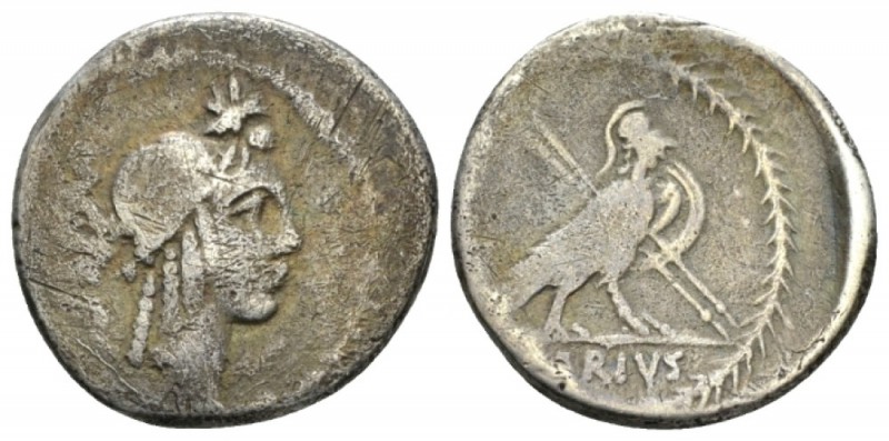 L. Valerius Acisculus. Denarius circa 45, AR 18.5mm., 3.61g. 45, AR 3.61 g. ACIS...