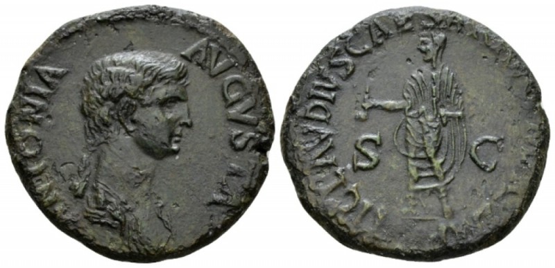 In the name of Antonia, wife of Nero Claudius Drusus Dupondius circa 41-50, Æ 28...