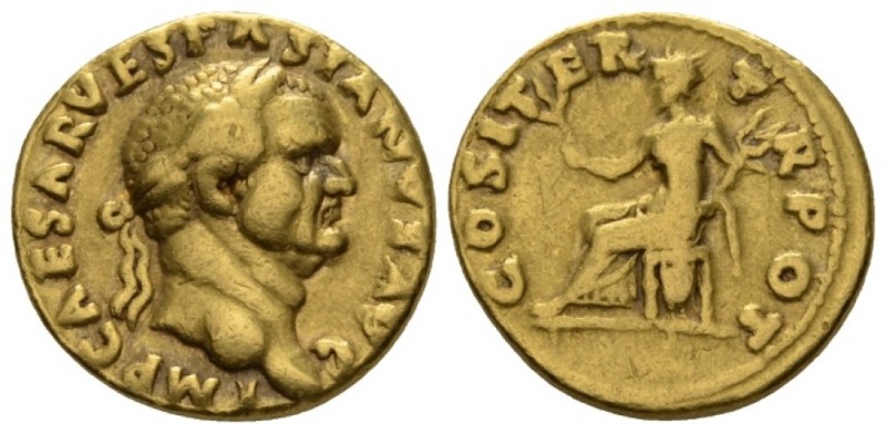 Vespasian, 69-79 Aureus circa 70, AV 18.5mm., 7.09g. IMP CAESAR VESPASIANVS AVG ...