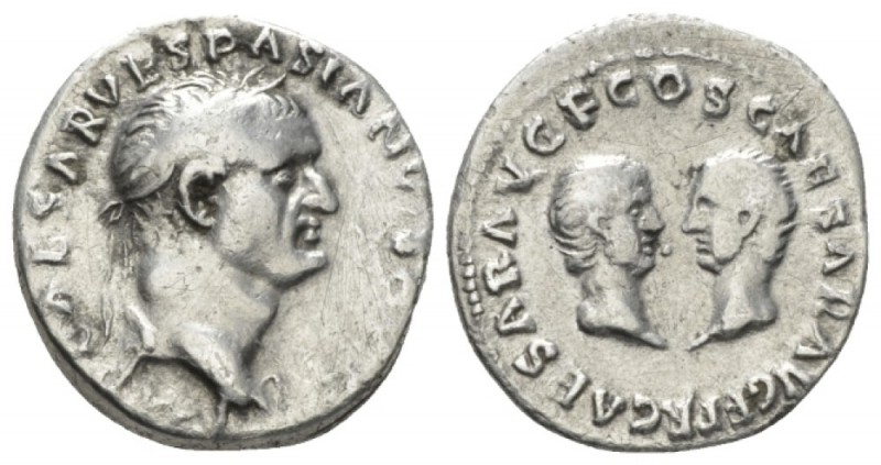 Vespasian, 69-79 Denarius 70, AR 17.5mm., 3.20g. IMP CAESAR VESPASIANVS AVG Laur...