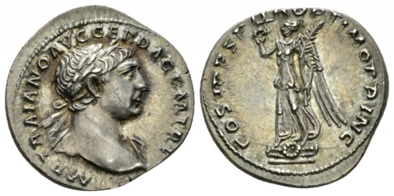 Trajan, 98-117 Denarius circa 103-111, AR 19.5mm., 3.50g. IMP TRAIANO AVG GER DA...