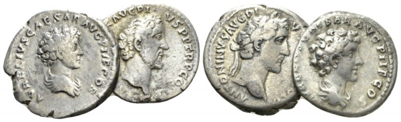 Antoninus Pius, 138-161 Lot of two Denarii circa 140-144, AR 17.5mm., 3.09g. Lot...