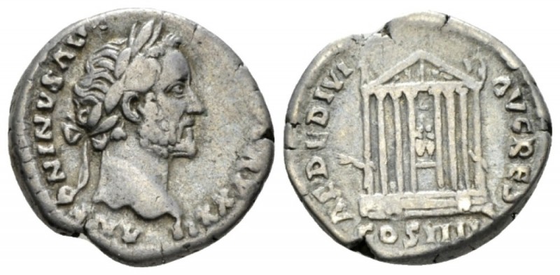 Antoninus Pius, 138-161 Denarius circa 158-159, AR 18mm., 3.27g. ANTONINVS AVG P...