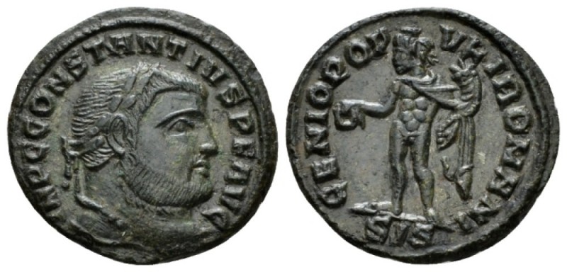 Constantius I, 305-306 1/4 Follis Siscia circa 305-306, Æ 19.5mm., 2.53g. Laurea...