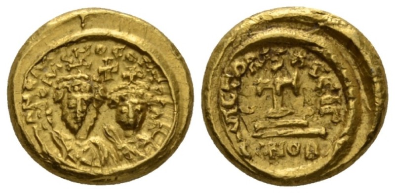 Heraclius, with Heraclius Constantine, 610-641 Solidus Carthage circa 625-625, A...