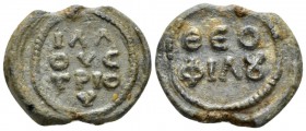 Byzantine seal Bizantine circa VII cent., Æ 23.5mm., 6.93g. Legend in three lines. Rev. Legend in two lines.

Good Very Fine.