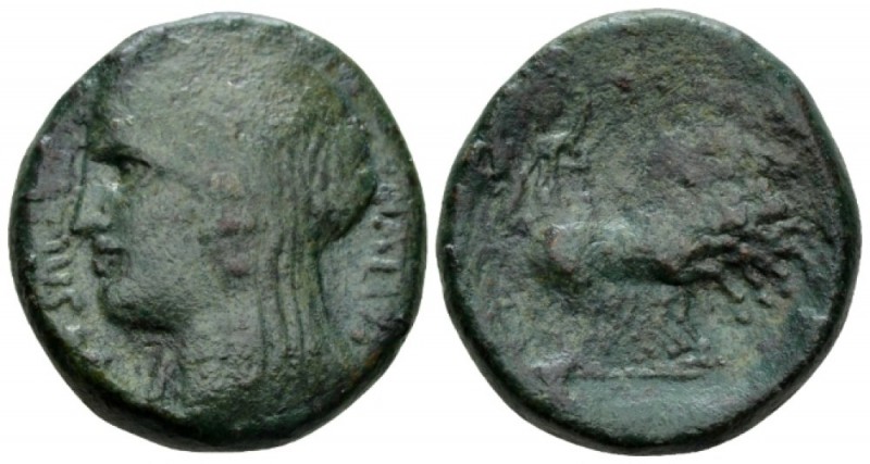 Sicily, Enna As circa 36 BC, Æ 28.5mm., 19.58g. Veiled and wreathed head of Cere...