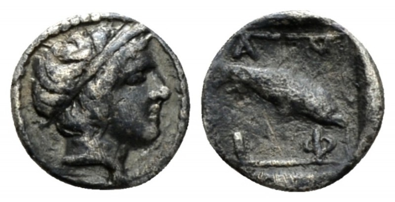 Macedonia, Amphipolis Obol circa 410-357, AR 7mm., 0.40g. Macedonia, Amphipolis,...