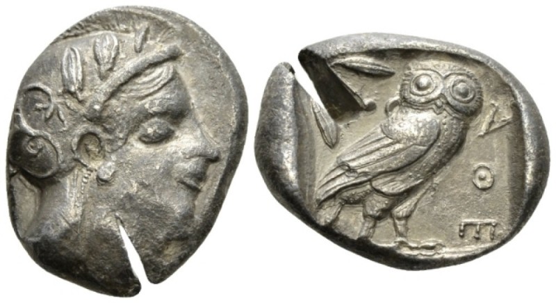 Attica, Athens Tetradrachm ss, AR 24mm., 15.59g. Head of Athena r., wearing cres...