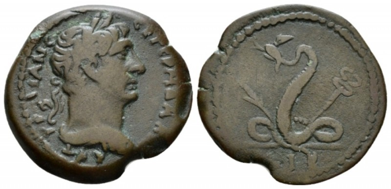 Egypt, Alexandria Trajan, 98-117 Obol circa 108-109 (year 12), Æ 24.5mm., 7.24g....