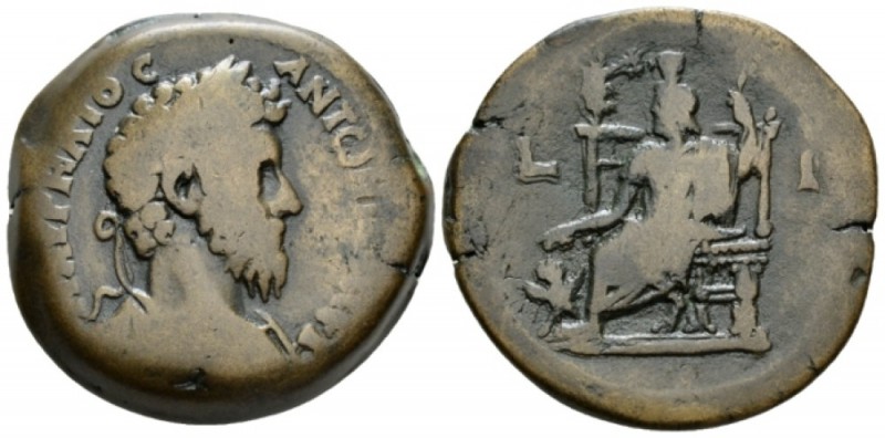 Egypt, Alexandria Marcus Aurelius, 161-180 Drachm circa 162-163 (year 3), Æ 33.5...