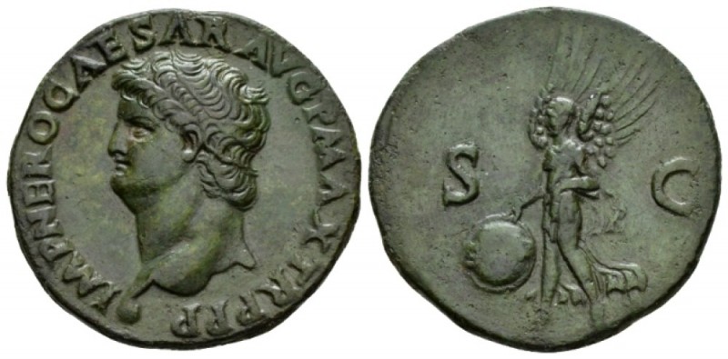 Nero, 54-68 As Lugdunum circa 66, Æ 28.5mm., 10.45g. IMP NERO CAESAR AVG P MAX T...