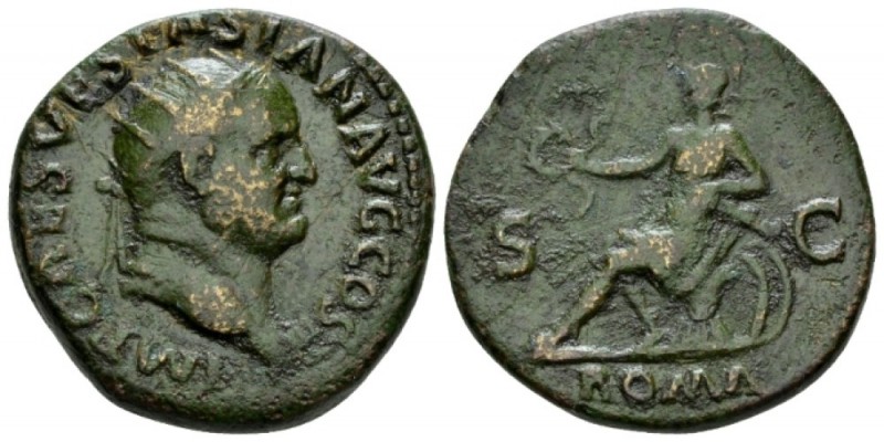 Vespasian, 69-79 Dupondius circa, Æ 27mm., 14.34g. IMP CAES VESPASIAN AVG COS II...