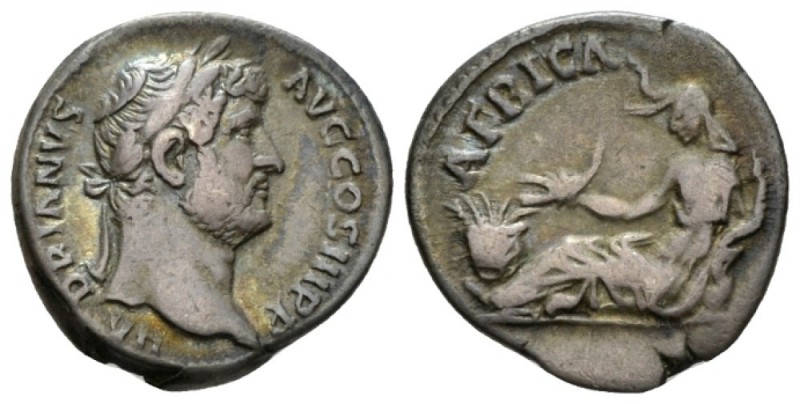 Hadrian, 117-138 Denarius circa 134-138, AR 17.5mm., 2.96g. Laureate head r. Rev...